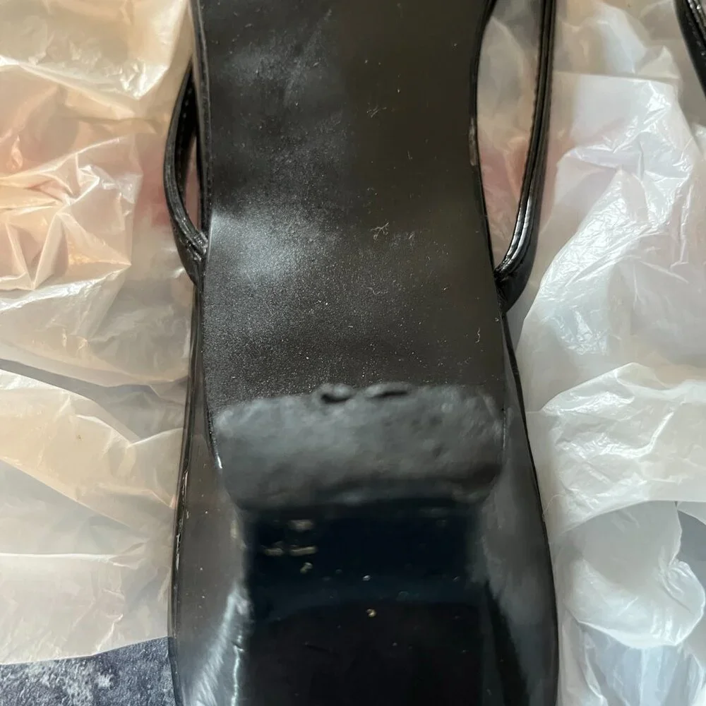 CATO slip-on black sandals with 2-inch heels - size: 9.5